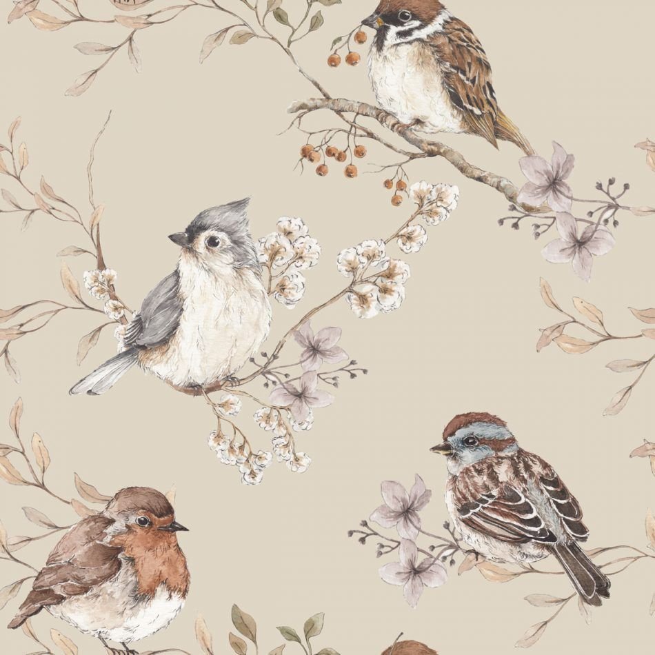 Tapet Birds Beige