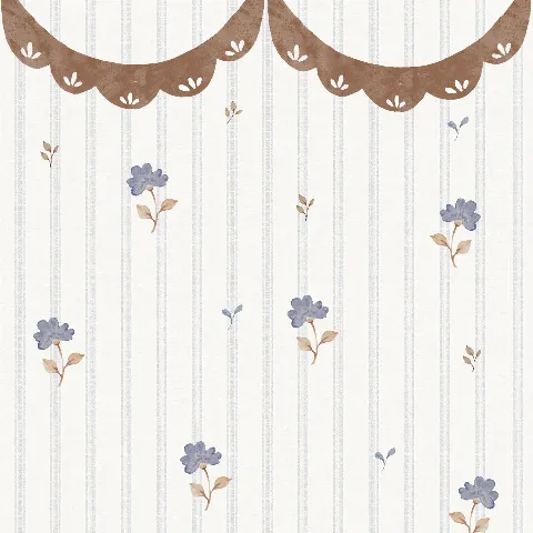 Tapet Delicate Retro Flowers