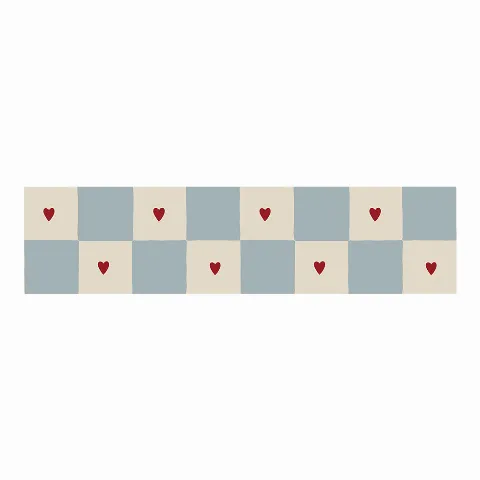 Bordurë Check with Hearts