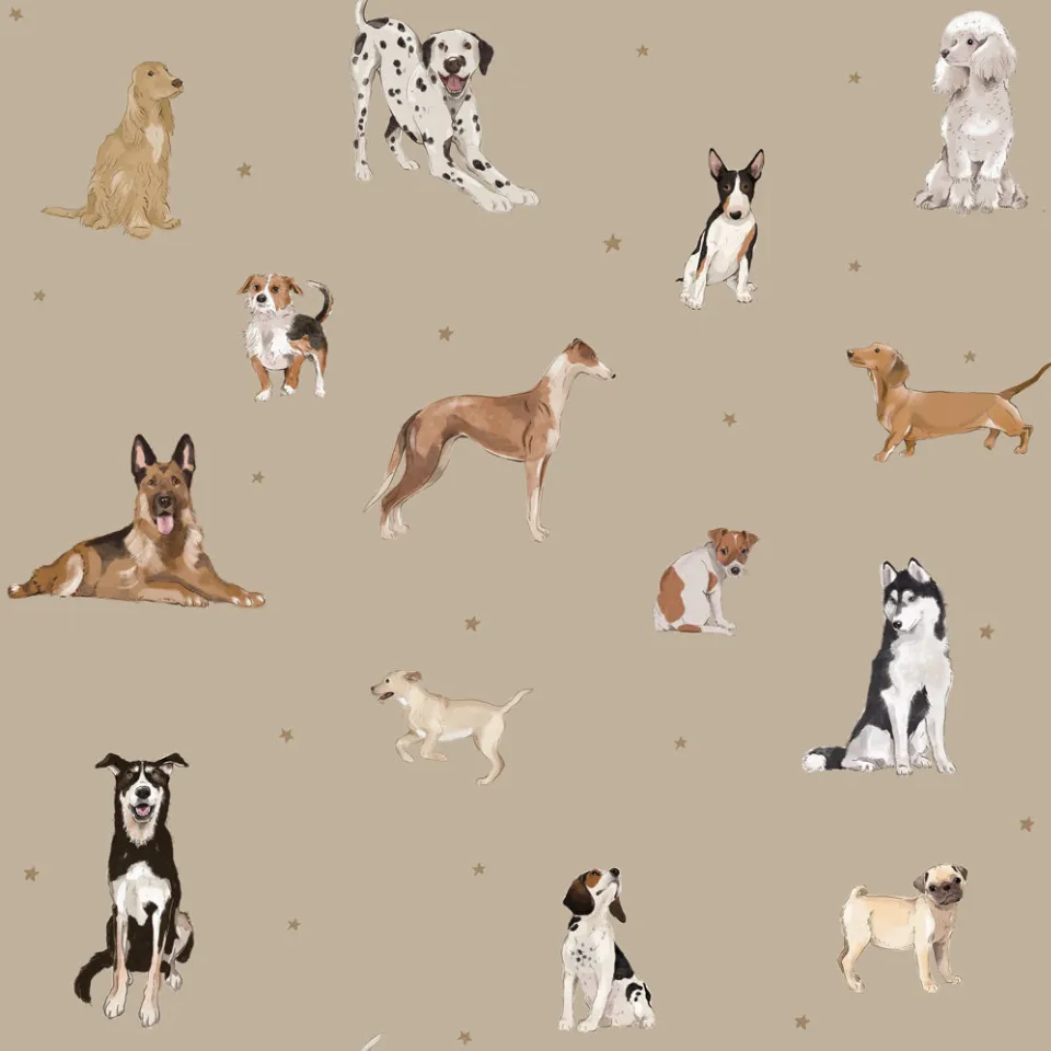 Tapet Dogs are The Best Beige